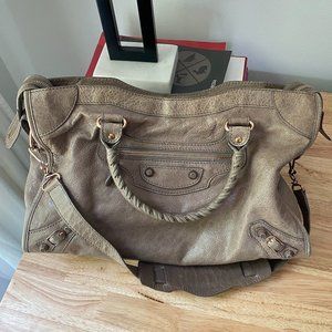 Balenciaga Agneau Giant 12 Rose Gold Hardware City Gris Poivre